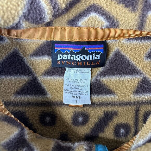 Patagonia Synchilla Snap-T Pullover Men's Size Small Montana Siete Bear Brown - Picture 3 of 16